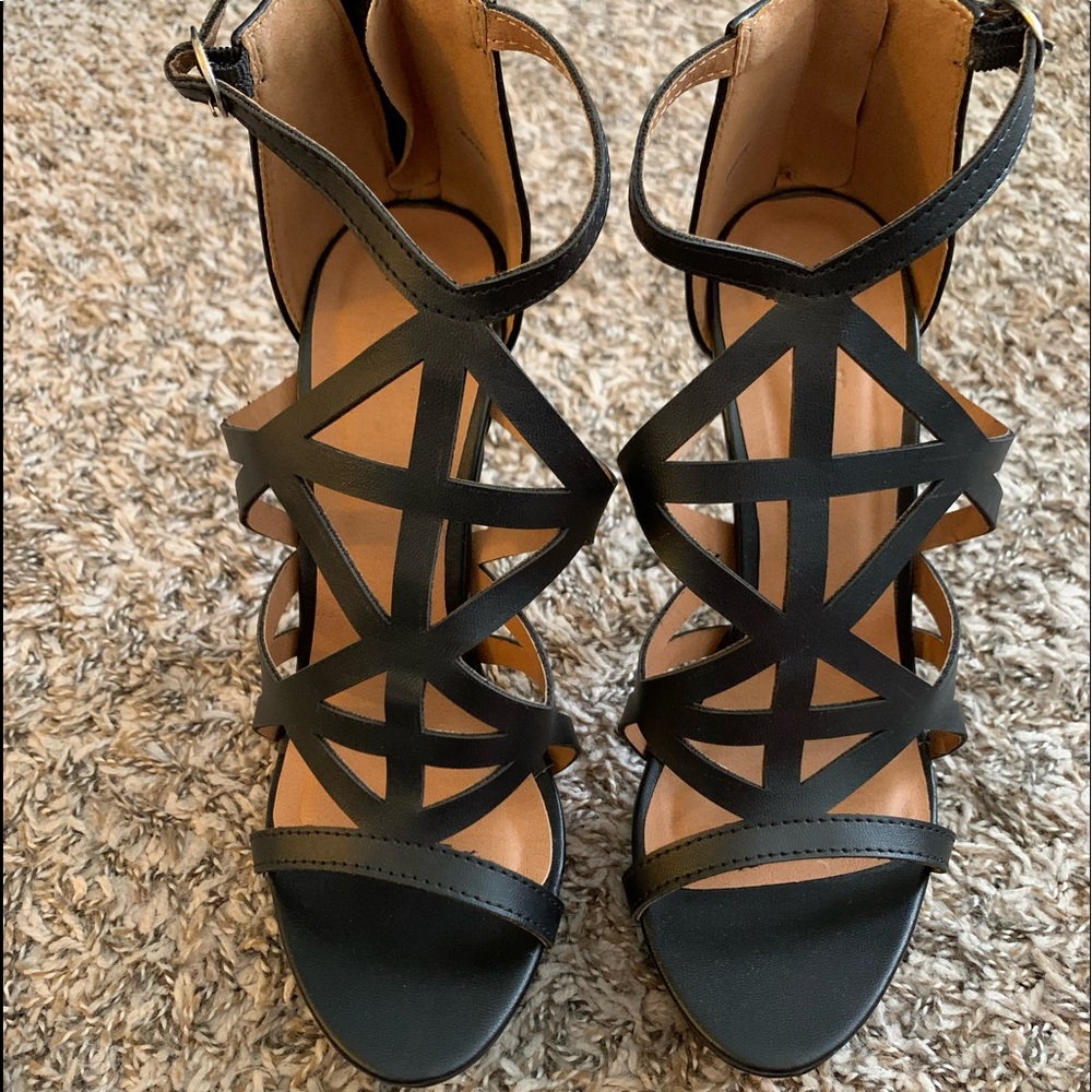 Strappy Black Heels